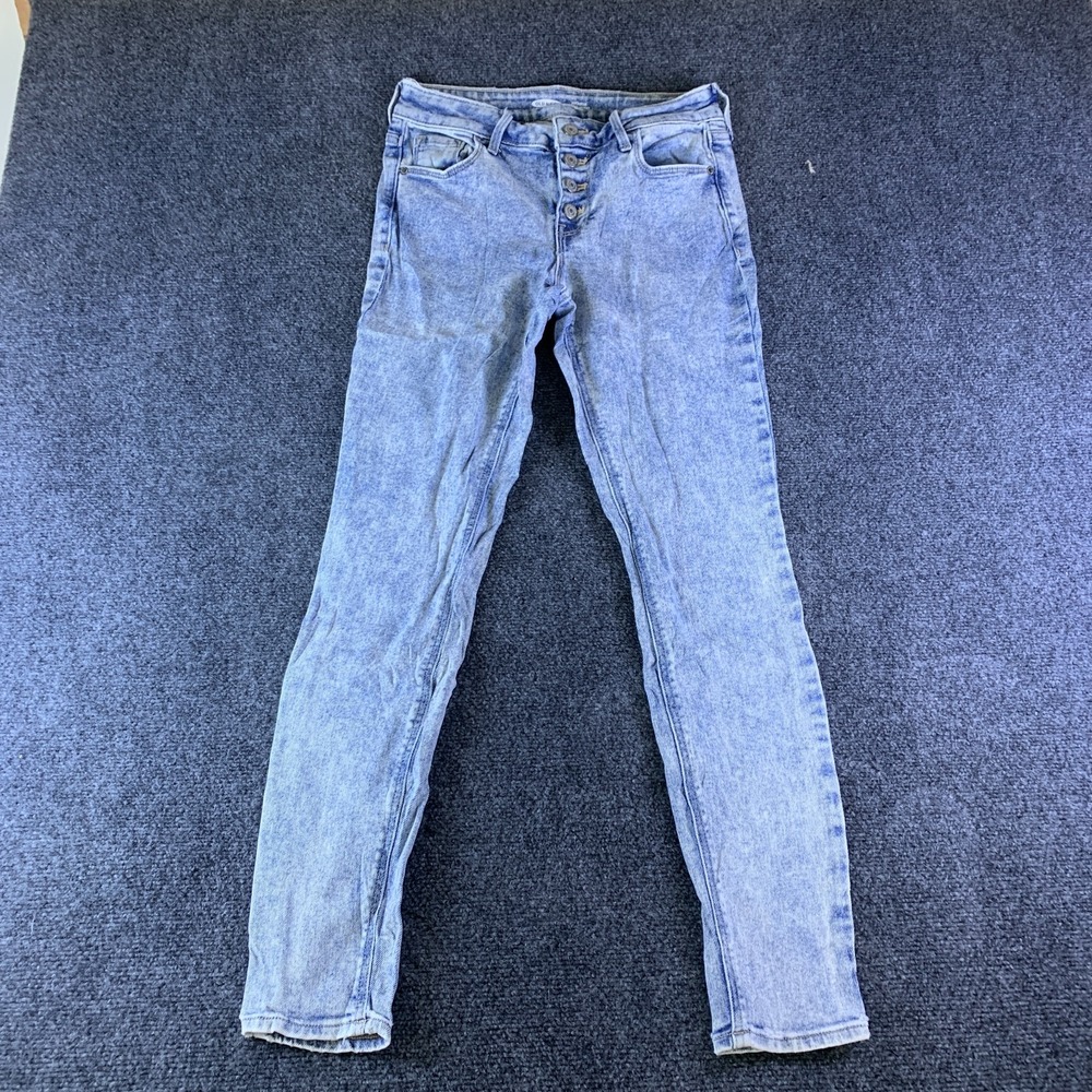 Old Navy Rockstar Super Skinny Jeans Womens 2 (Fits 27x27.5) Light Blue Mid Rise